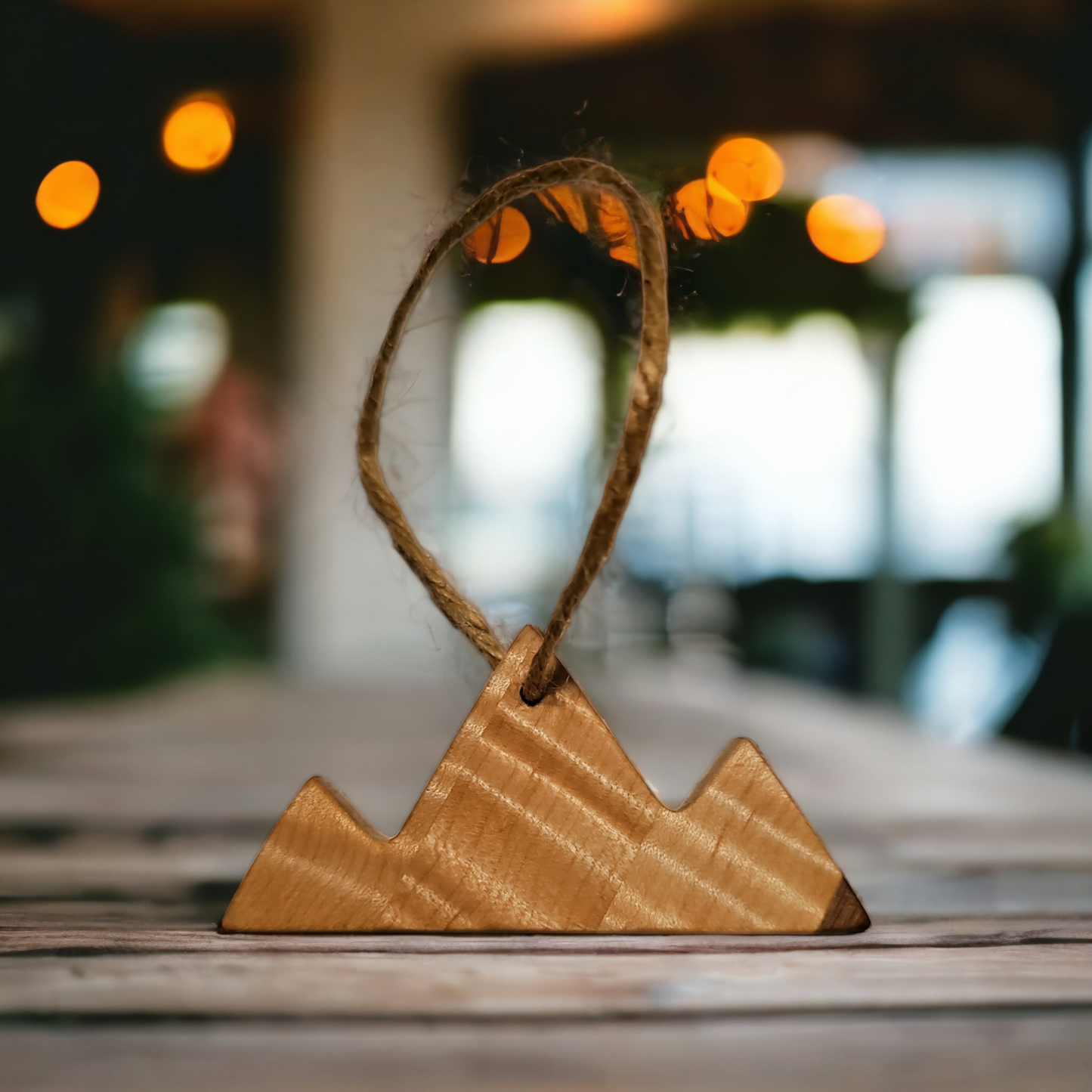 Wooden Mountain Ornament