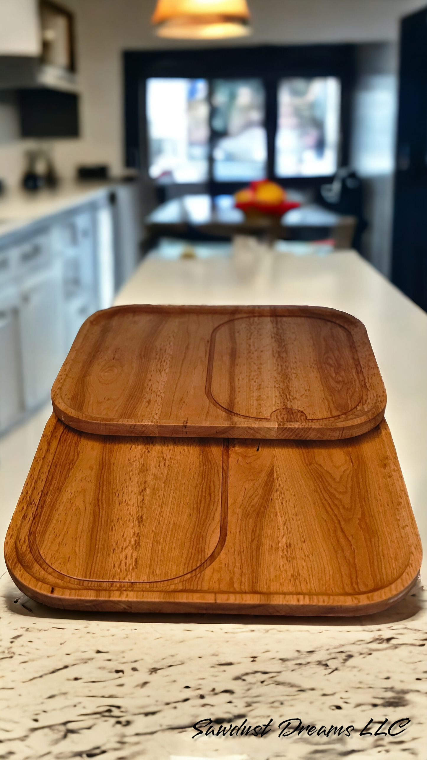 Cherry Wood Steak Plate Set