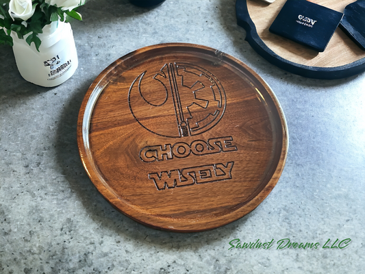 Walnut "Choose Wisely" Tray