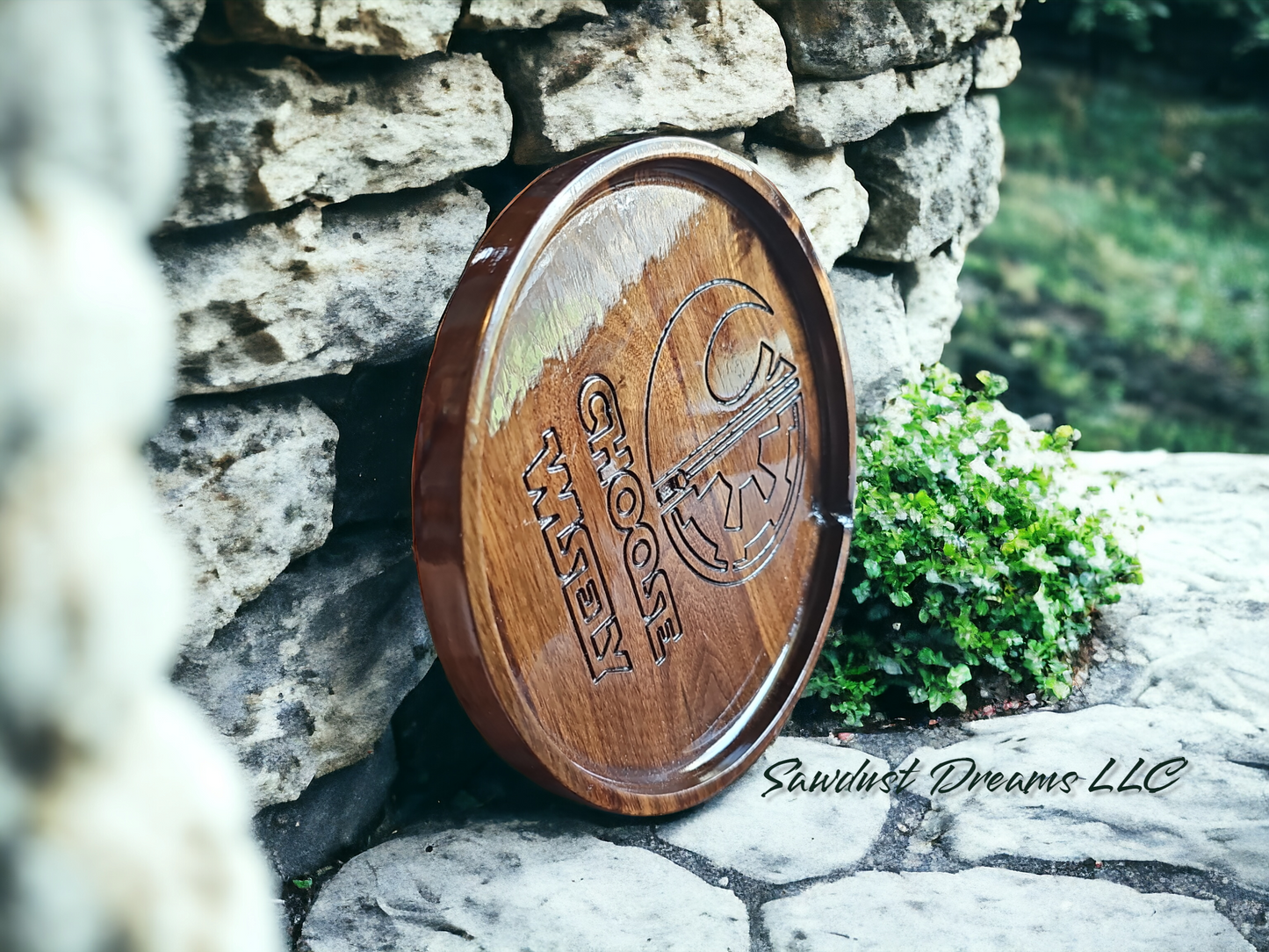 Walnut "Choose Wisely" Tray