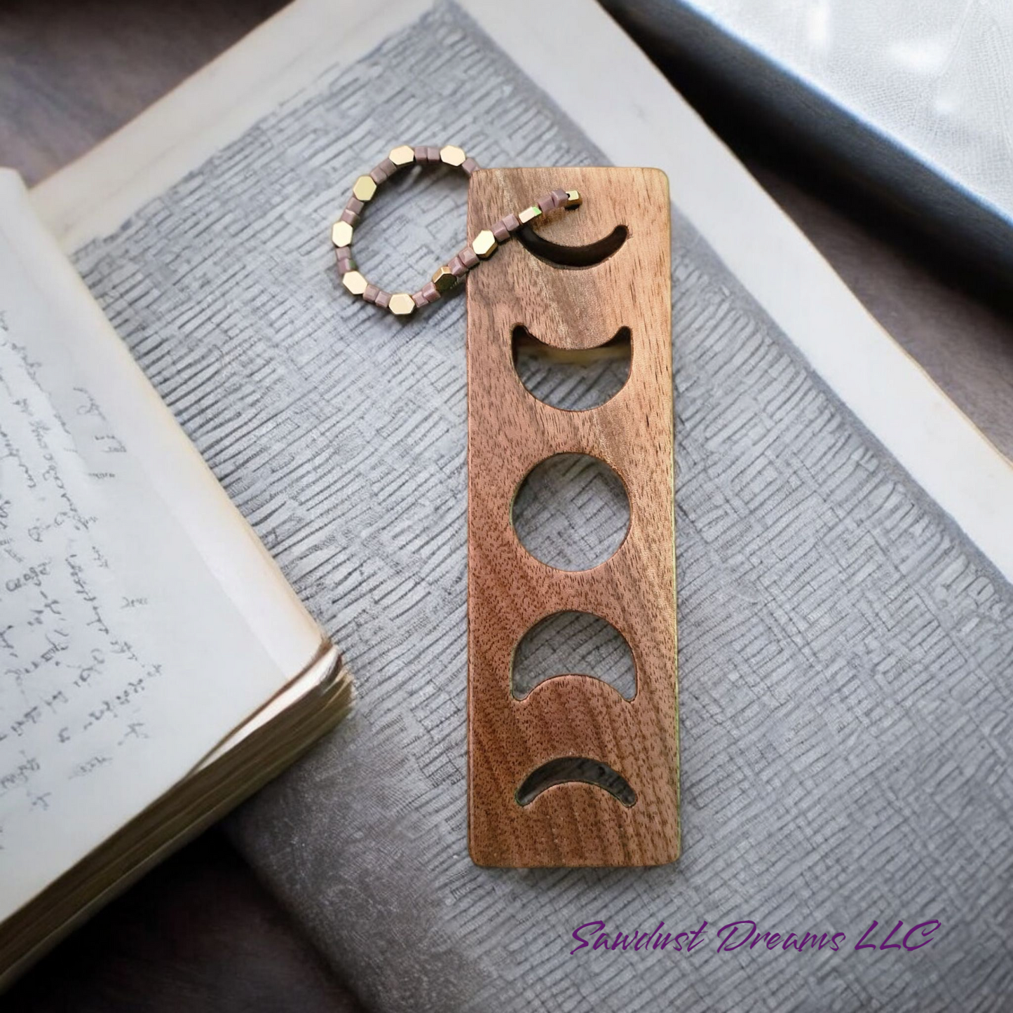 Walnut Moonphase Bookmark