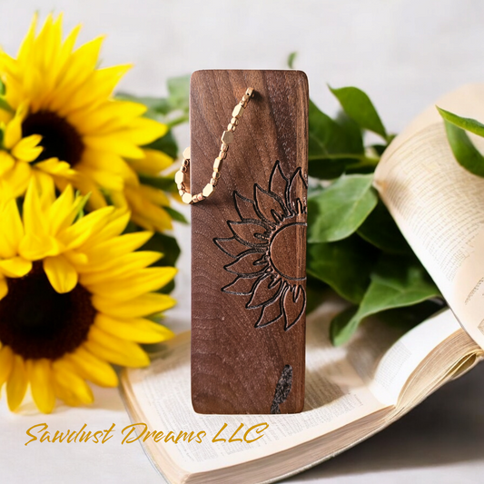 Walnut Sunflower Bookmark