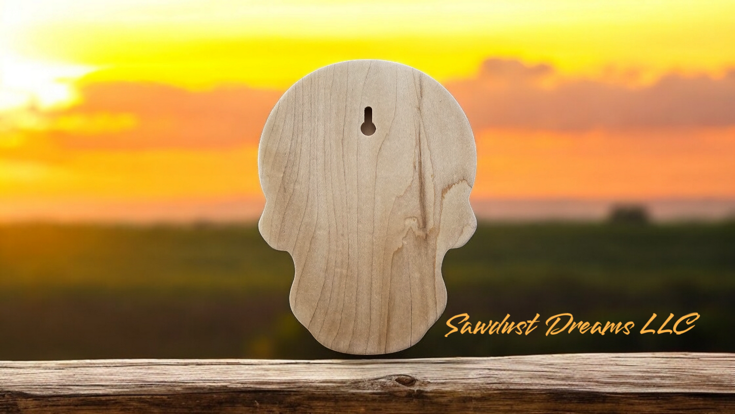 Day of the Dead Skull Wall Art Maple and Walnut