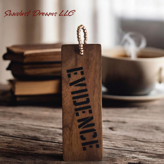 Walnut "Evidence" Bookmark