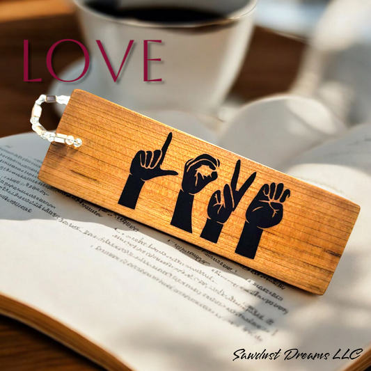 Maple "Love" Bookmark