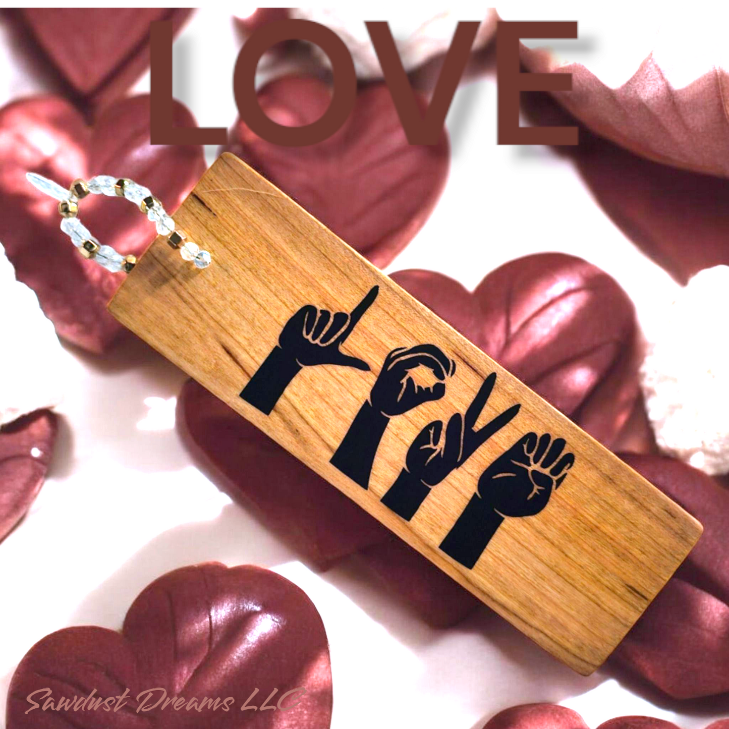 Maple "Love" Bookmark