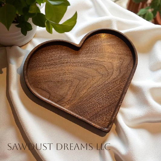 Walnut Heart Tray