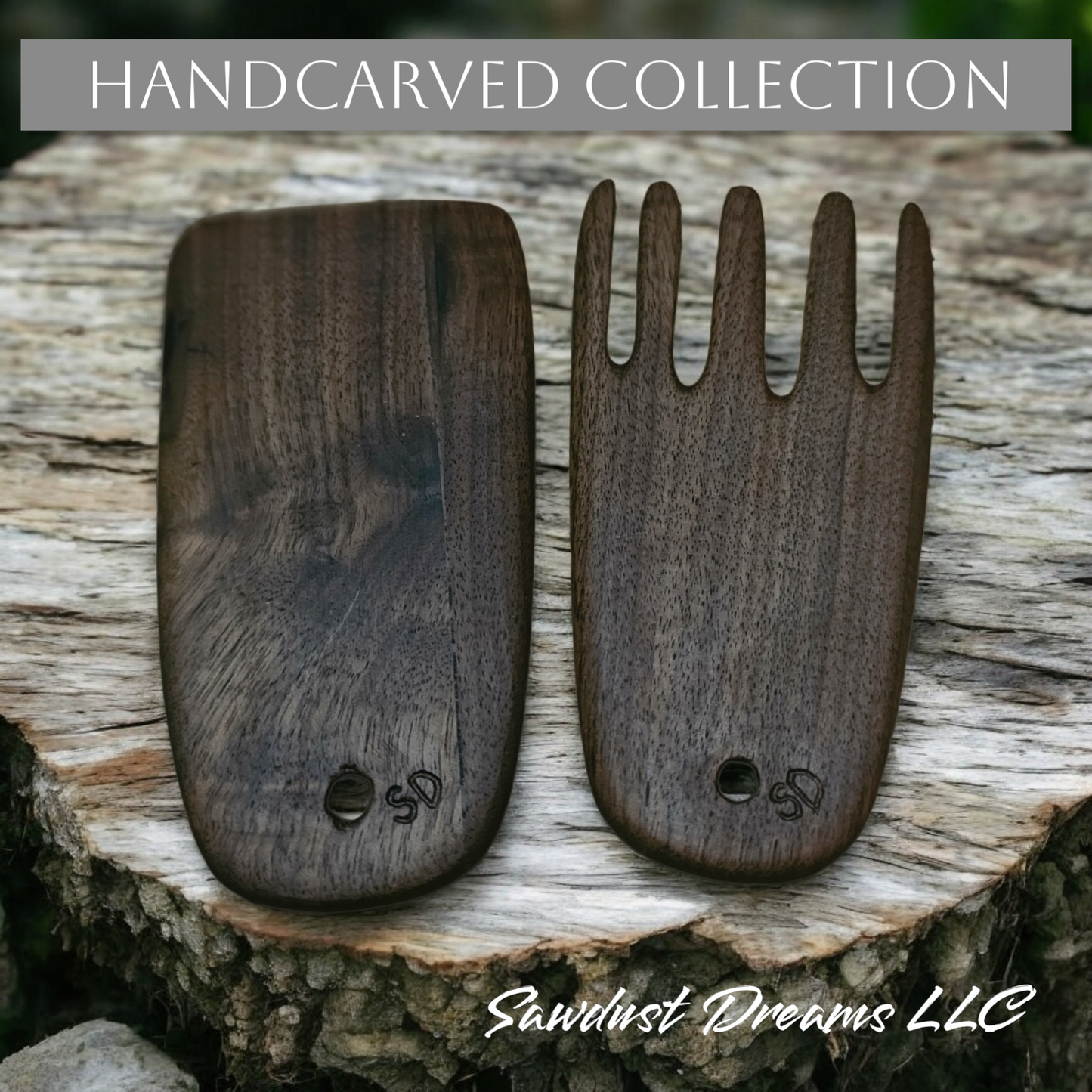 Handcarved Walnut Utensils