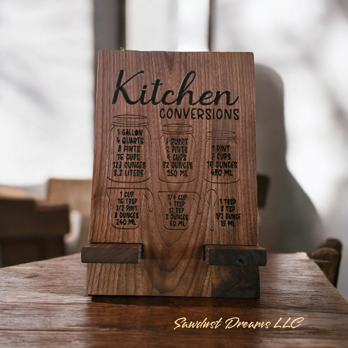 Walnut Kitchen Book and Tablet Holder